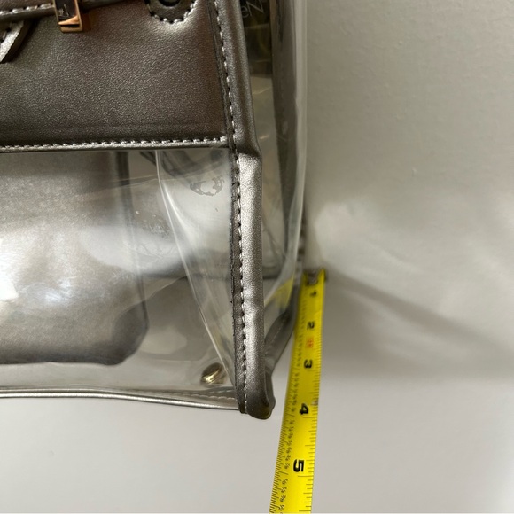 PurseN Chic Transparent Stadium Bag. Pewter with Gold Accents. - Picture 13 of 15